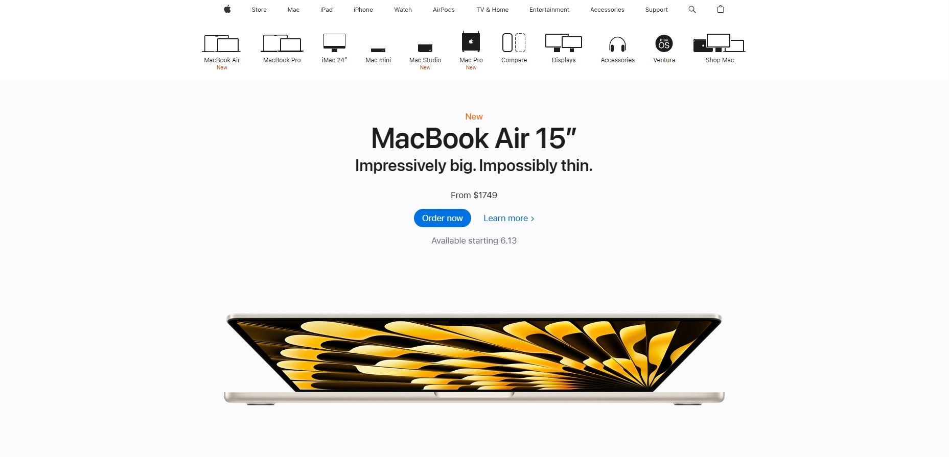 Apple website