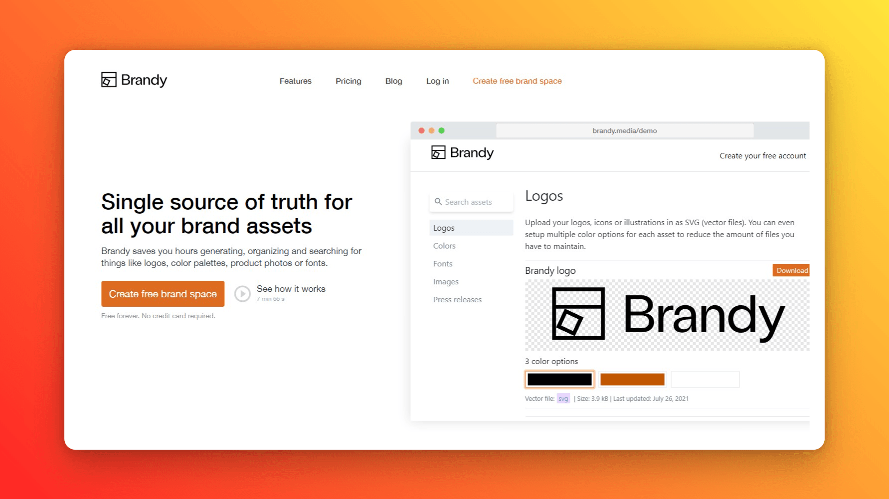 Brandy website homepage screenshot