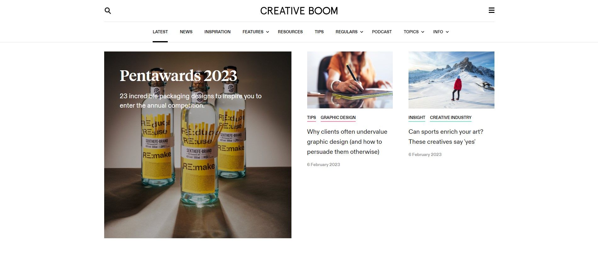 creative boom website homepage screenshot
