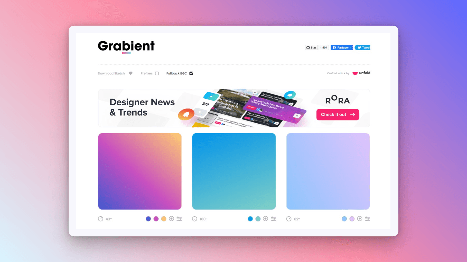 Grabient website homepage screenshot